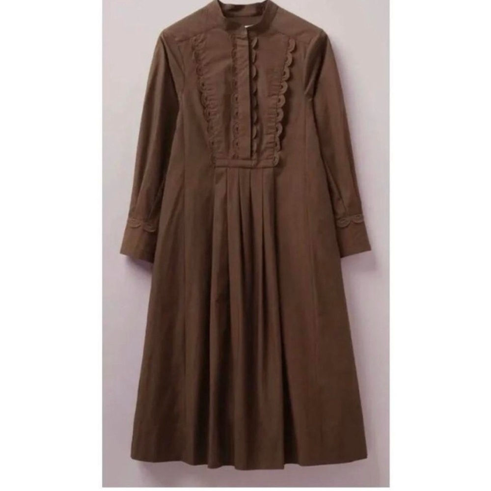 Toast broderie anglaise midi long sleeve dress cottage core